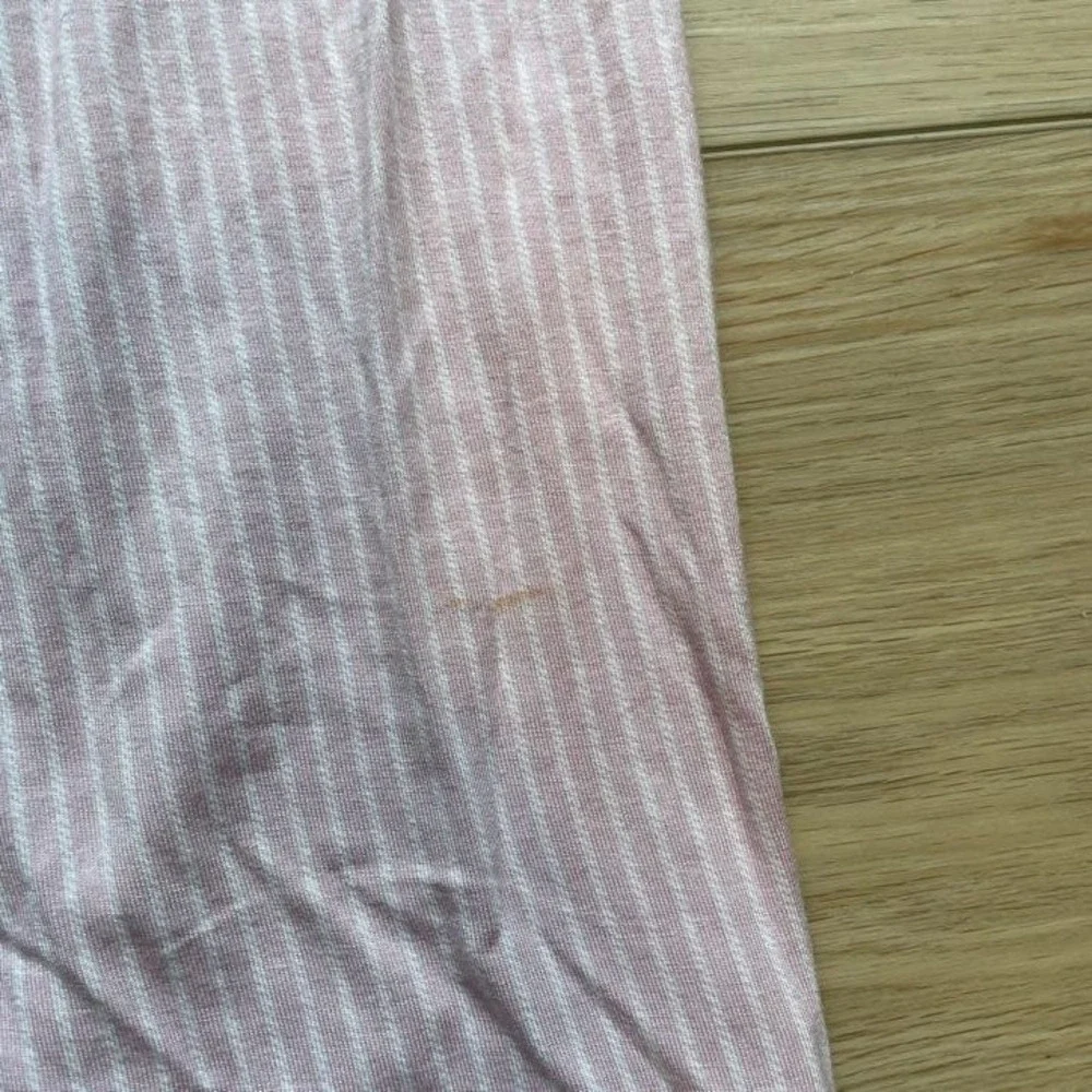 Pink White Striped Pajama Set Short Sleeve Button Down Top Pants Loungewear